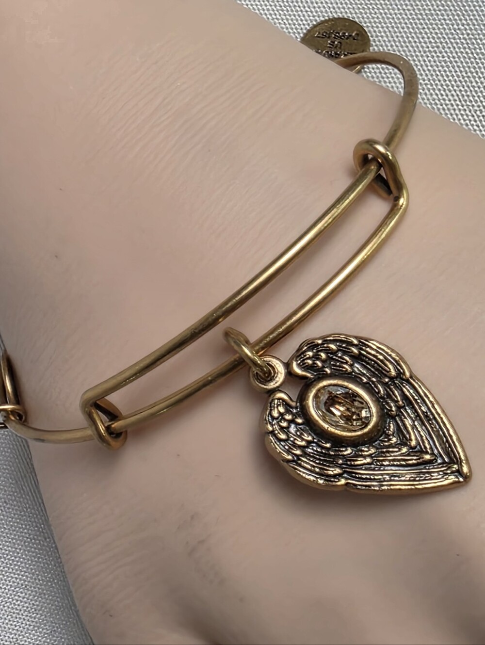 Alex & Ani Guardian Angel Swarovski Crystal Gold Tone Bracelet 2017